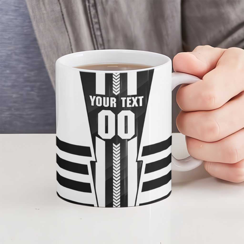 Personalized Collingwood Magpies Ceramic Mug Modern Geometric Sports Graphic Style