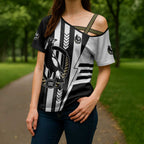 Personalized Collingwood Magpies Cross Shoulder Shirt Modern Geometric Sports Graphic Style