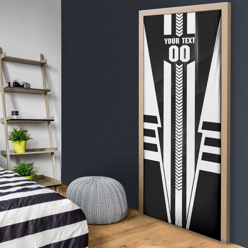 Personalized Collingwood Magpies Door Cover Modern Geometric Sports Graphic Style
