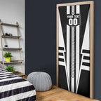 Personalized Collingwood Magpies Door Cover Modern Geometric Sports Graphic Style