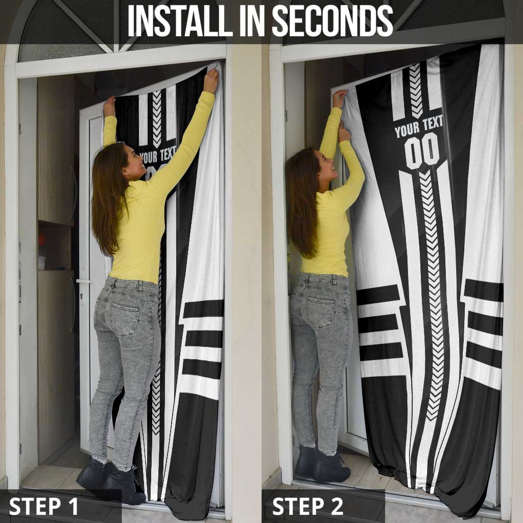 Personalized Collingwood Magpies Door Cover Modern Geometric Sports Graphic Style