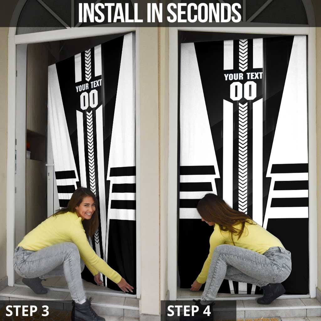 Personalized Collingwood Magpies Door Cover Modern Geometric Sports Graphic Style