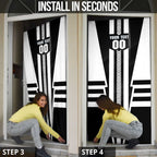 Personalized Collingwood Magpies Door Cover Modern Geometric Sports Graphic Style