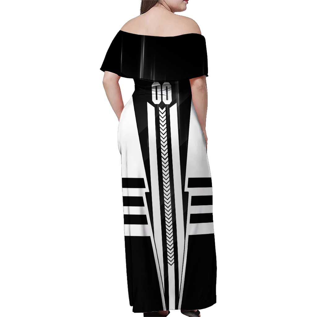 Personalized Collingwood Magpies Family Matching Off Shoulder Maxi Dress and Hawaiian Shirt Modern Geometric Sports Graphic Style
