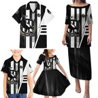 Personalized Collingwood Magpies Family Matching Puletasi and Hawaiian Shirt Modern Geometric Sports Graphic Style