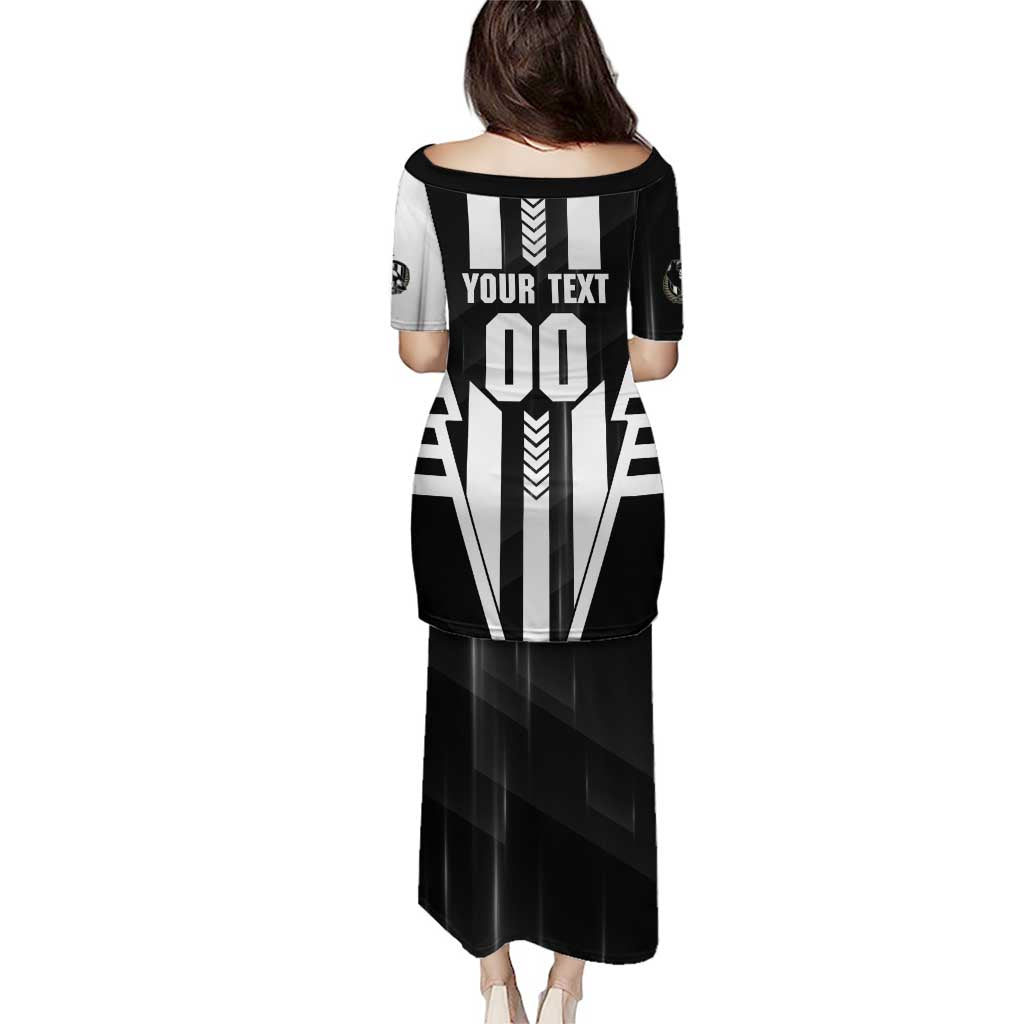Personalized Collingwood Magpies Family Matching Puletasi and Hawaiian Shirt Modern Geometric Sports Graphic Style