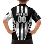 Personalized Collingwood Magpies Family Matching Short Sleeve Bodycon Dress and Hawaiian Shirt Modern Geometric Sports Graphic Style