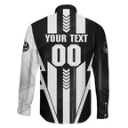 Personalized Collingwood Magpies Family Matching Short Sleeve Bodycon Dress and Hawaiian Shirt Modern Geometric Sports Graphic Style
