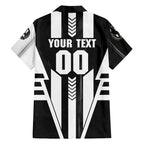 Personalized Collingwood Magpies Family Matching Summer Maxi Dress and Hawaiian Shirt Modern Geometric Sports Graphic Style