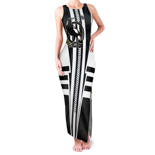 Personalized Collingwood Magpies Family Matching Tank Maxi Dress and Hawaiian Shirt Modern Geometric Sports Graphic Style