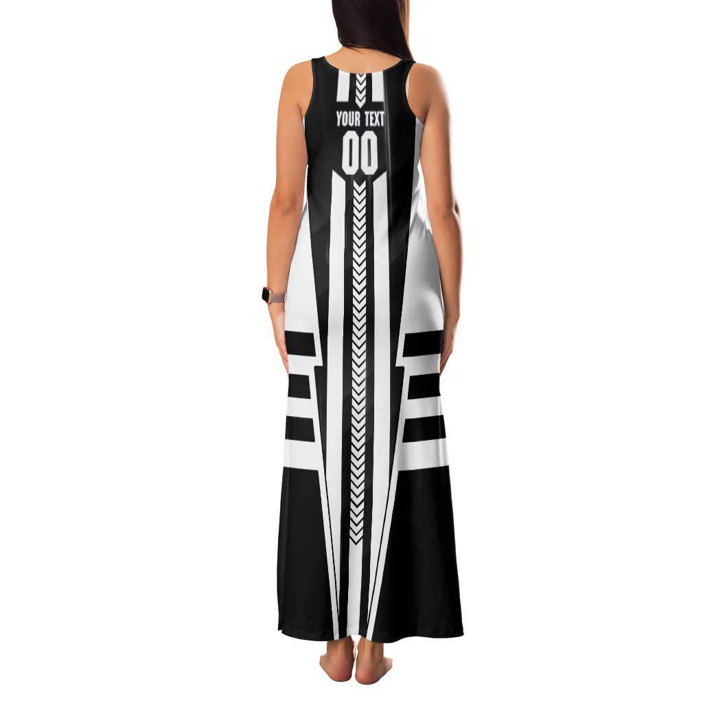 Personalized Collingwood Magpies Family Matching Tank Maxi Dress and Hawaiian Shirt Modern Geometric Sports Graphic Style