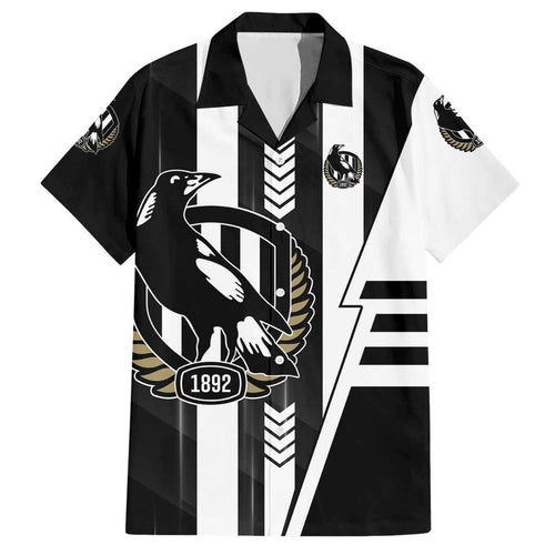 Personalized Collingwood Magpies Hawaiian Shirt Modern Geometric Sports Graphic Style