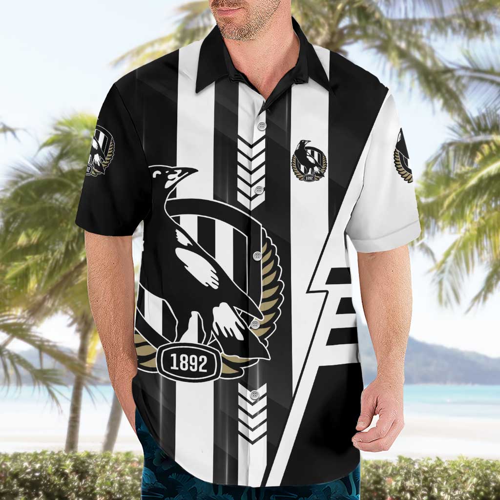 Personalized Collingwood Magpies Hawaiian Shirt Modern Geometric Sports Graphic Style