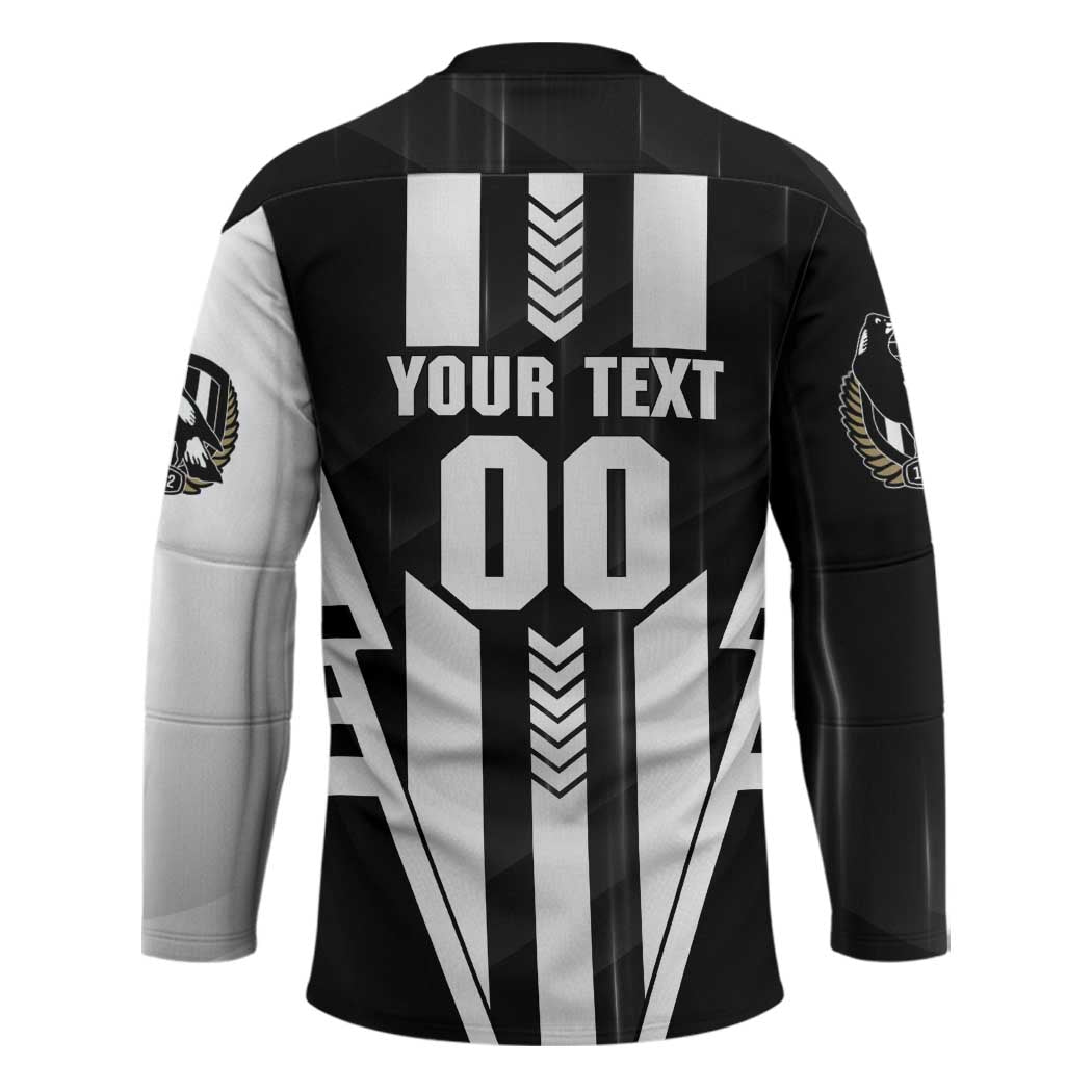 Personalized Collingwood Magpies Hockey Jersey Modern Geometric Sports Graphic Style