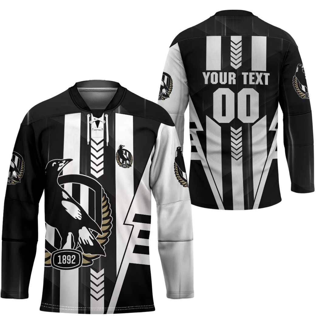 Personalized Collingwood Magpies Hockey Jersey Modern Geometric Sports Graphic Style