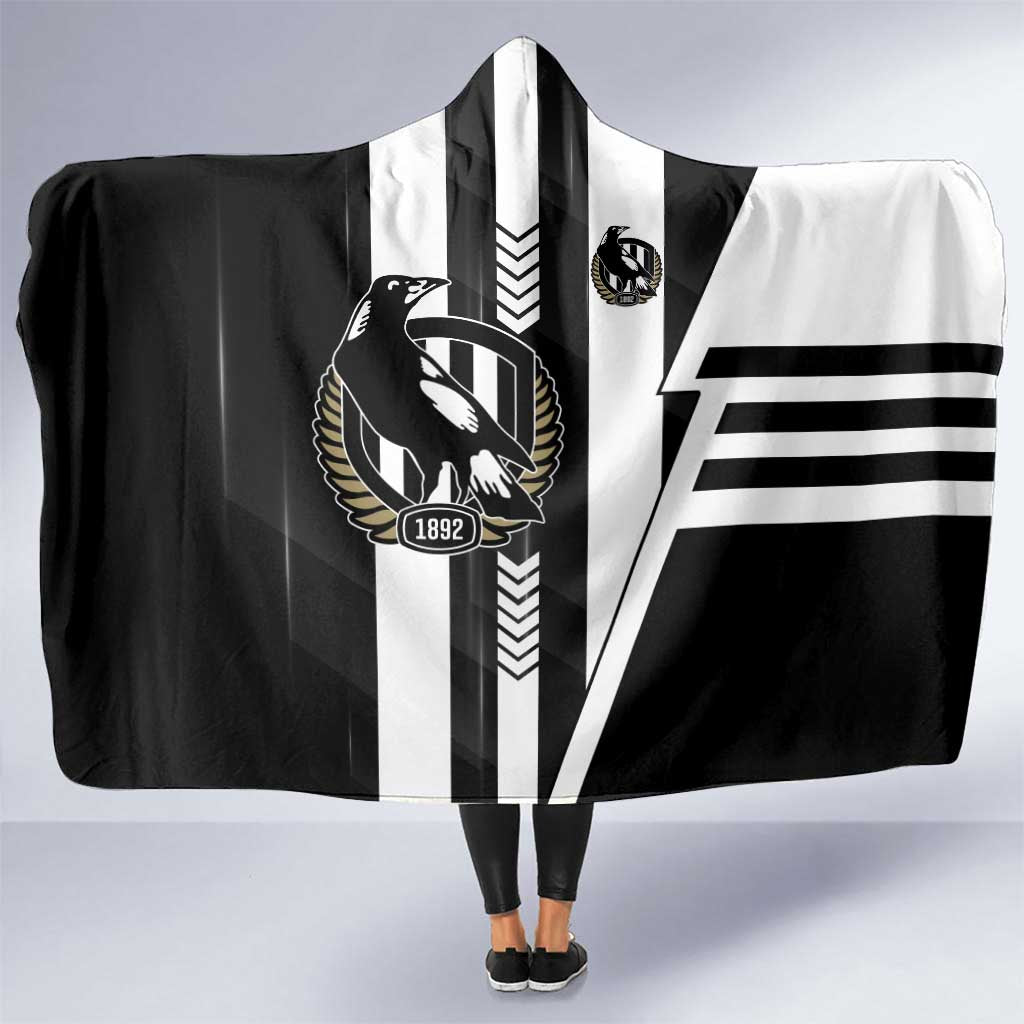 Collingwood Magpies Hooded Blanket Modern Geometric Sports Graphic Style
