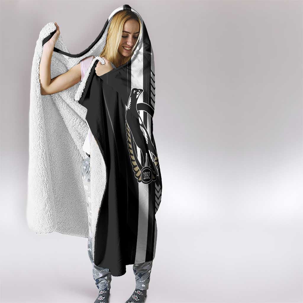 Collingwood Magpies Hooded Blanket Modern Geometric Sports Graphic Style
