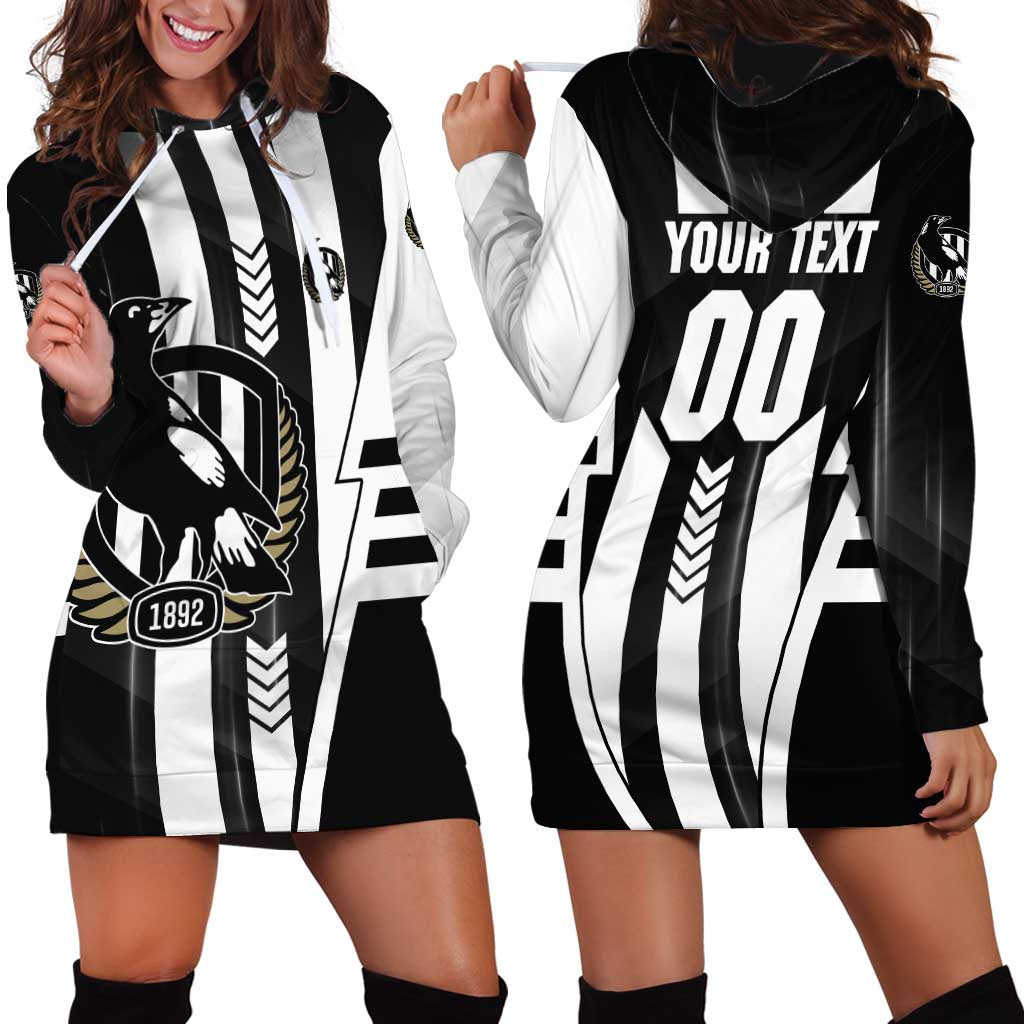 Personalized Collingwood Magpies Hoodie Dress Modern Geometric Sports Graphic Style