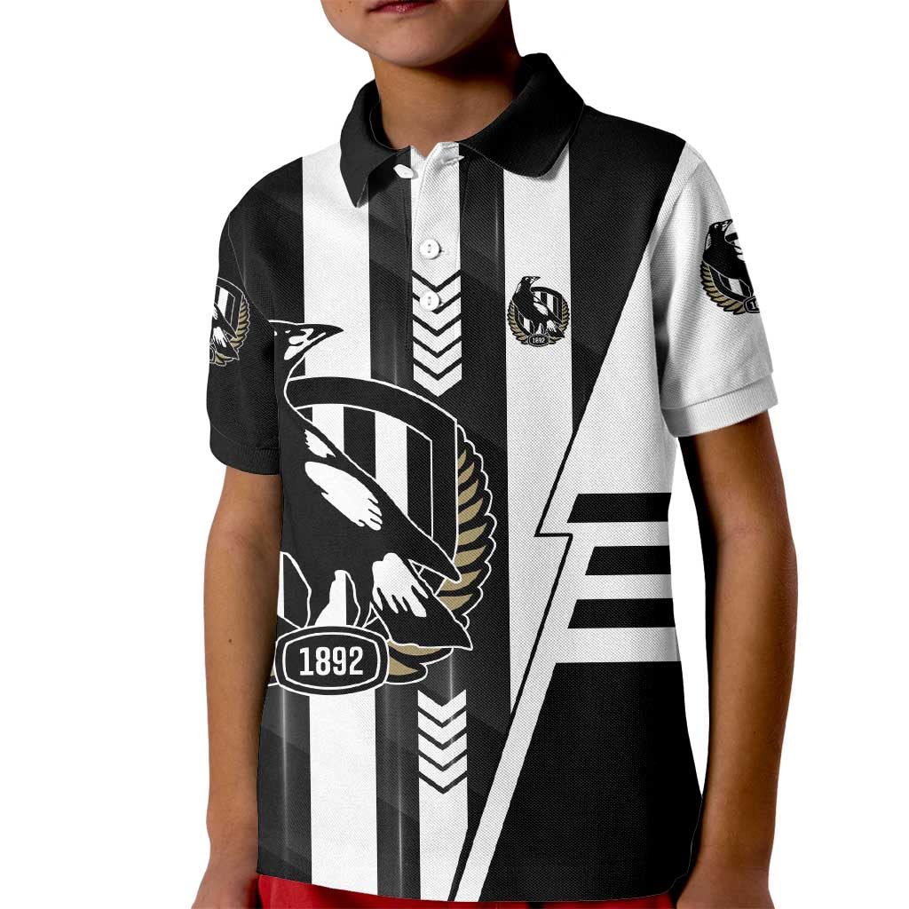 Personalized Collingwood Magpies Kid Polo Shirt Modern Geometric Sports Graphic Style