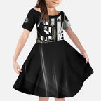 Personalized Collingwood Magpies Kid Short Sleeve Dress Modern Geometric Sports Graphic Style