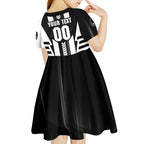 Personalized Collingwood Magpies Kid Short Sleeve Dress Modern Geometric Sports Graphic Style