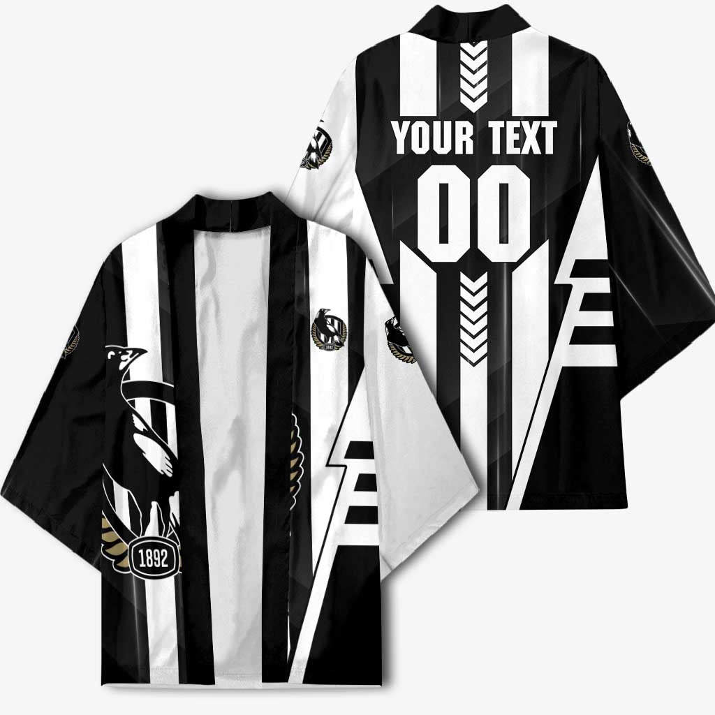 Personalized Collingwood Magpies Kimono Modern Geometric Sports Graphic Style