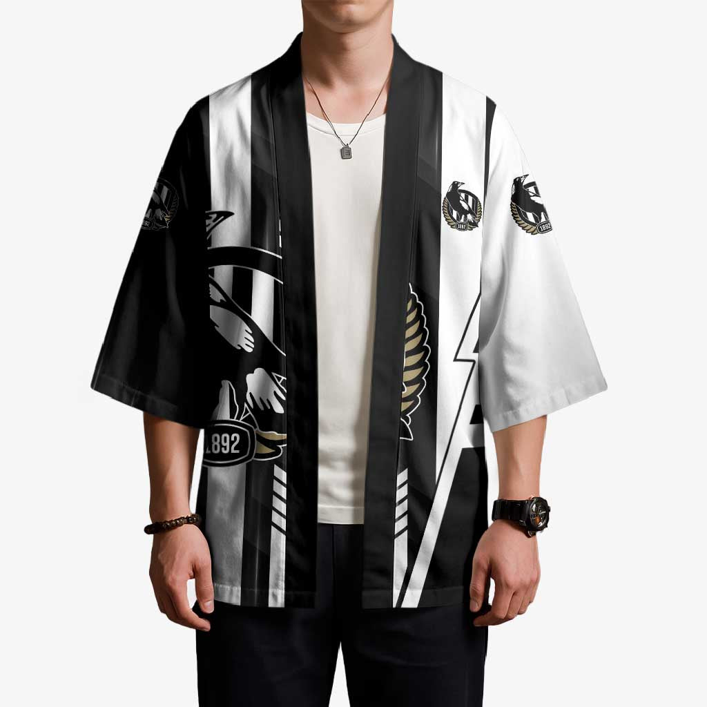 Personalized Collingwood Magpies Kimono Modern Geometric Sports Graphic Style