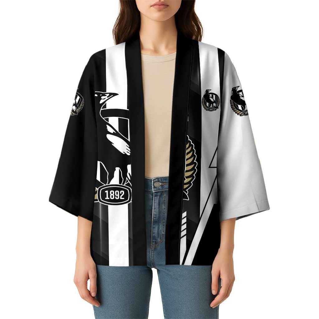 Personalized Collingwood Magpies Kimono Modern Geometric Sports Graphic Style