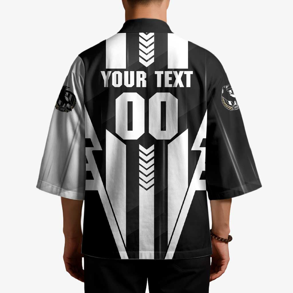 Personalized Collingwood Magpies Kimono Modern Geometric Sports Graphic Style