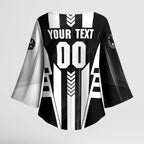 Personalized Collingwood Magpies Kimono Sleeve Blouse Modern Geometric Sports Graphic Style