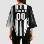 Personalized Collingwood Magpies Kimono Sleeve Blouse Modern Geometric Sports Graphic Style