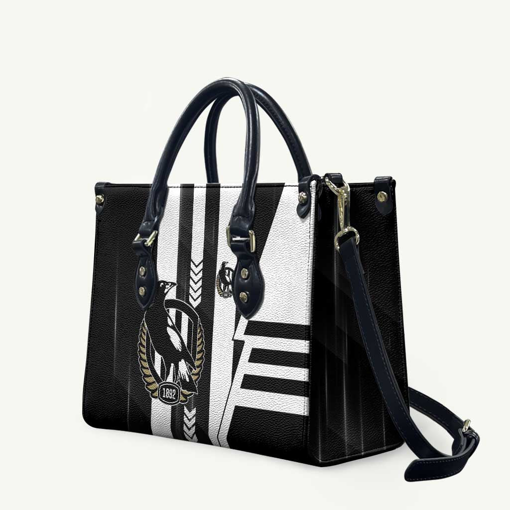 Collingwood Magpies Leather Bag Modern Geometric Sports Graphic Style