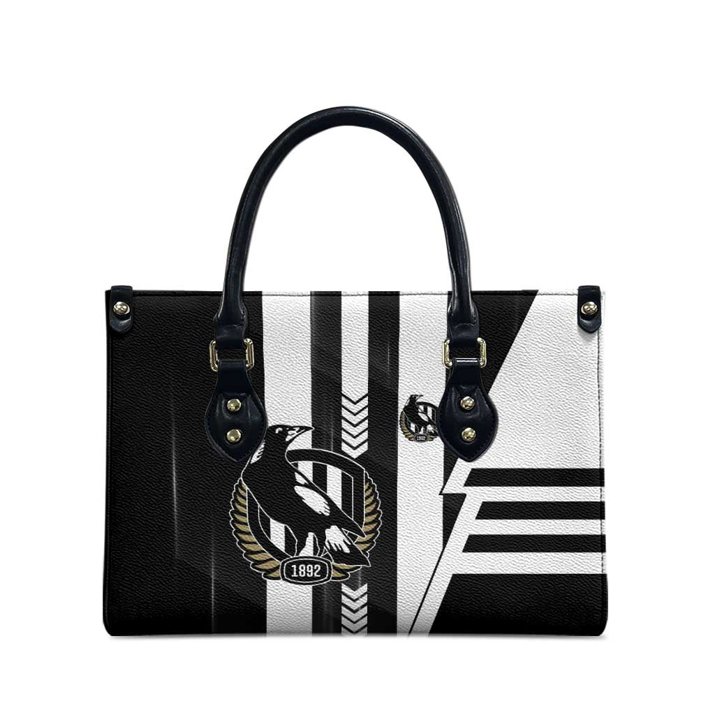 Collingwood Magpies Leather Bag Modern Geometric Sports Graphic Style