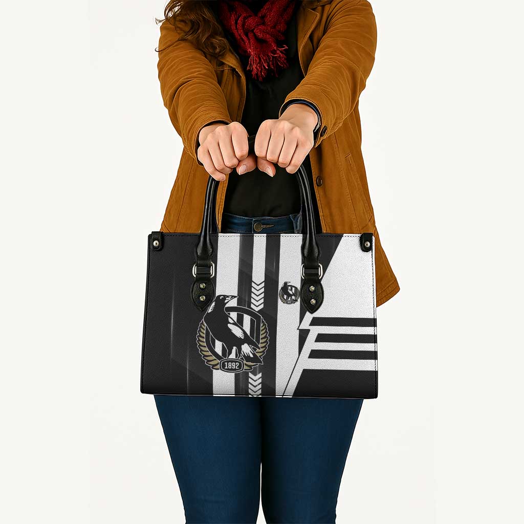Collingwood Magpies Leather Bag Modern Geometric Sports Graphic Style