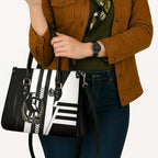Collingwood Magpies Leather Bag Modern Geometric Sports Graphic Style