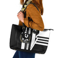 Collingwood Magpies Leather Tote Bag Modern Geometric Sports Graphic Style