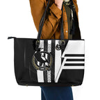 Collingwood Magpies Leather Tote Bag Modern Geometric Sports Graphic Style
