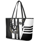 Collingwood Magpies Leather Tote Bag Modern Geometric Sports Graphic Style