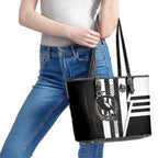 Collingwood Magpies Leather Tote Bag Modern Geometric Sports Graphic Style