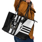 Collingwood Magpies Leather Tote Bag Modern Geometric Sports Graphic Style