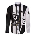 Personalized Collingwood Magpies Long Sleeve Button Shirt Modern Geometric Sports Graphic Style