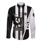 Personalized Collingwood Magpies Long Sleeve Button Shirt Modern Geometric Sports Graphic Style