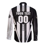 Personalized Collingwood Magpies Long Sleeve Button Shirt Modern Geometric Sports Graphic Style