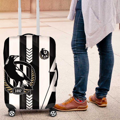 Collingwood Magpies Luggage Cover Modern Geometric Sports Graphic Style
