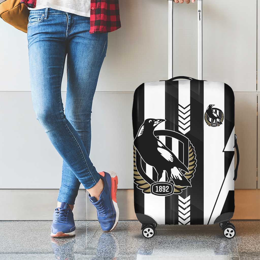Collingwood Magpies Luggage Cover Modern Geometric Sports Graphic Style