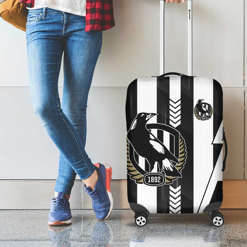 Collingwood Magpies Luggage Cover Modern Geometric Sports Graphic Style