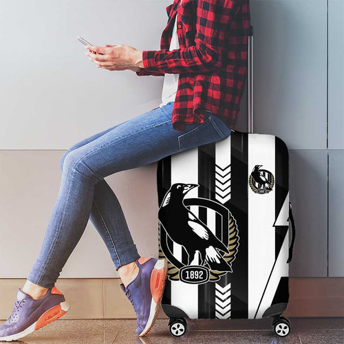 Collingwood Magpies Luggage Cover Modern Geometric Sports Graphic Style