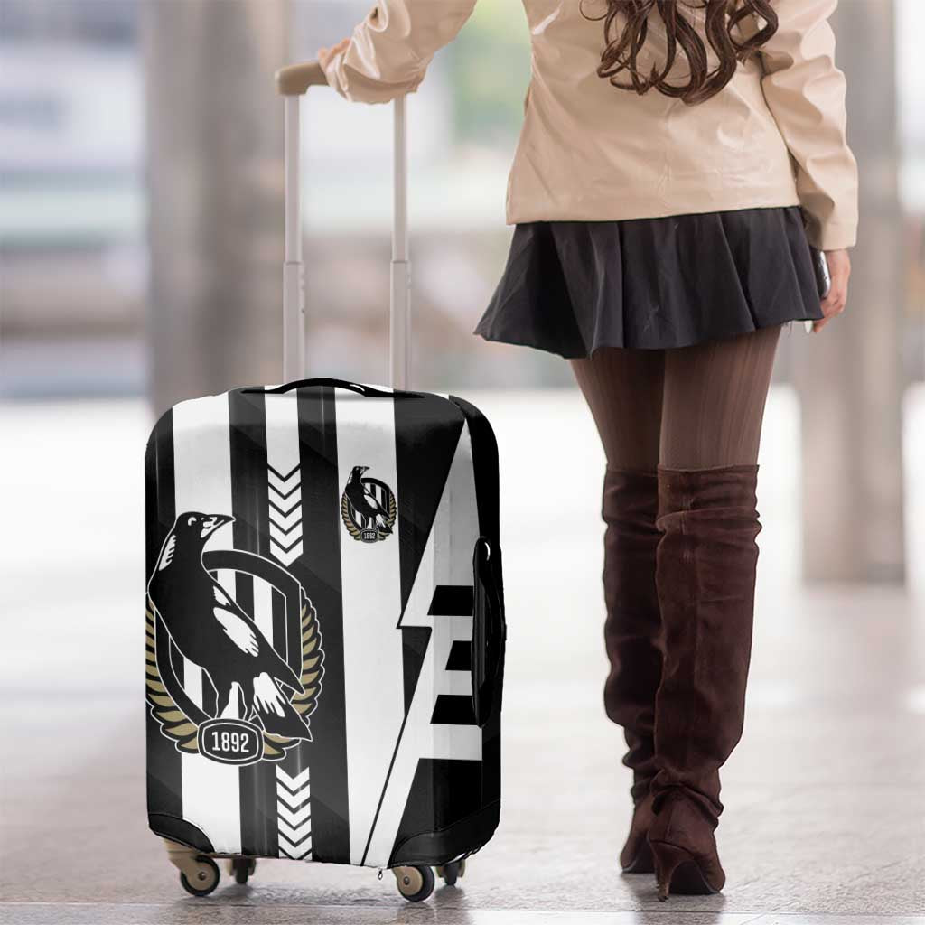 Collingwood Magpies Luggage Cover Modern Geometric Sports Graphic Style