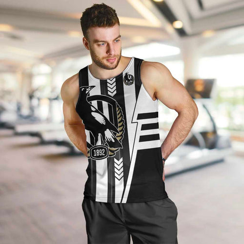 Personalized Collingwood Magpies Men Tank Top Modern Geometric Sports Graphic Style