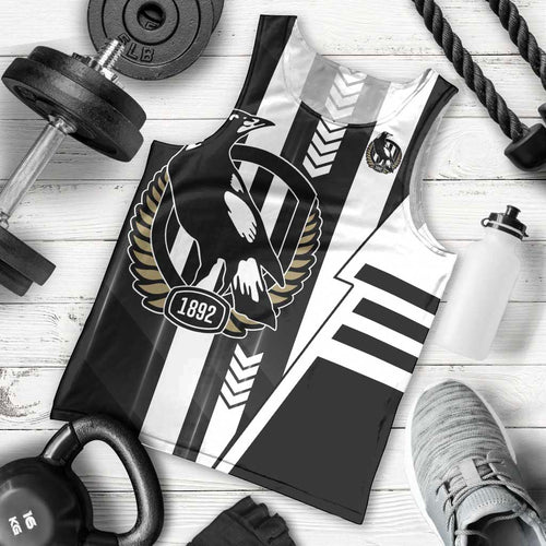 Personalized Collingwood Magpies Men Tank Top Modern Geometric Sports Graphic Style